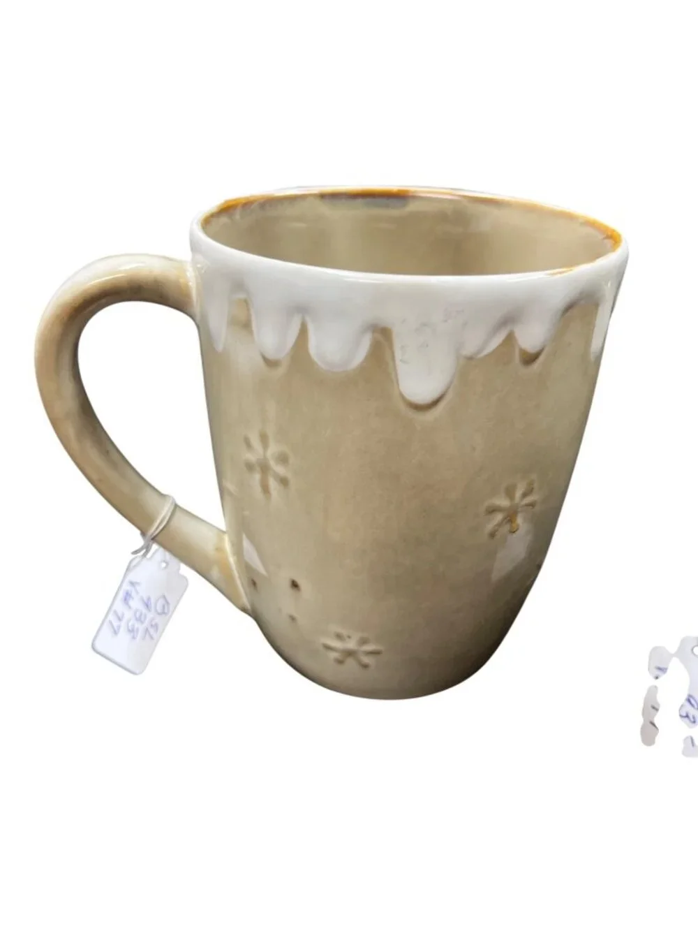 Christmas theme set of 4 large ceramic glazed cups mugs SKU 10-585